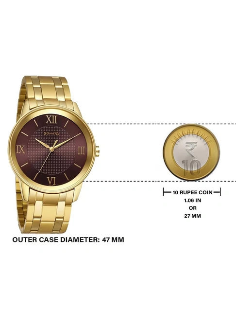 Sonata Utsav Analog Watch for Men NR7133YM03 - KRISHNA WATCH COMPANY