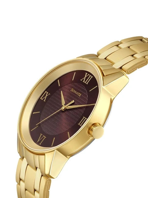 Sonata Utsav Analog Watch for Men NR7133YM03 - KRISHNA WATCH COMPANY