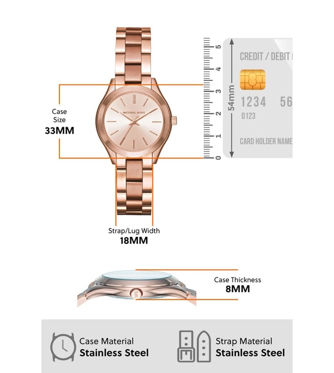 Michael Kors Watches Mini Slim Runway Three-Hand Watch - MK3513 - KRISHNA WATCH COMPANY