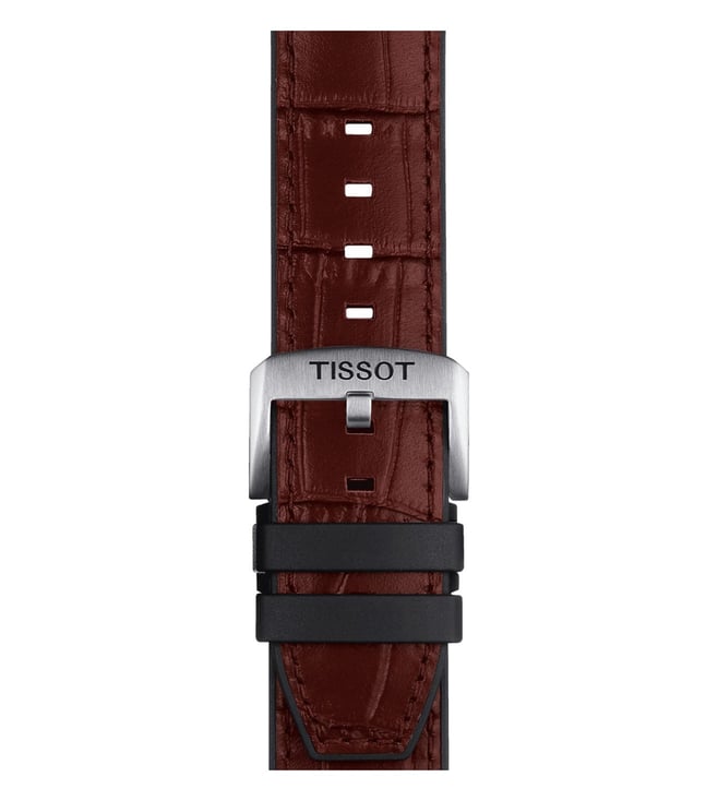 Tissot Official Brown Leather And Rubber Parts Strap Lugs 22 mm - T852046767 - KRISHNA WATCH COMPANY