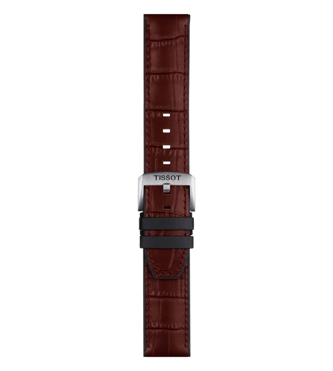 Tissot Official Brown Leather And Rubber Parts Strap Lugs 22 mm - T852046767 - KRISHNA WATCH COMPANY
