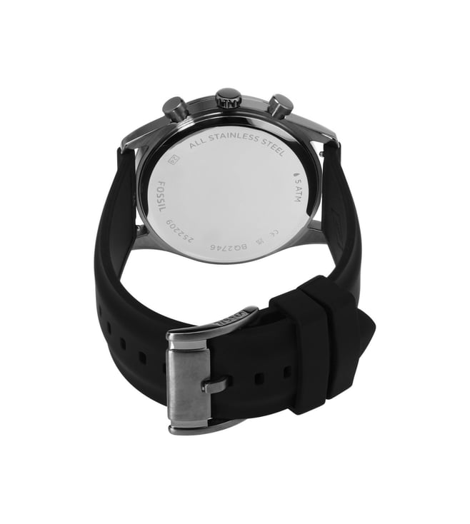 Fossil Sullivan Multifunction Black Silicone Watch BQ2746 - KRISHNA WATCH COMPANY