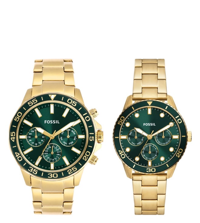 Fossil Bannon Analog Couple Watch - BQ2754SET - KRISHNA WATCH COMPANY