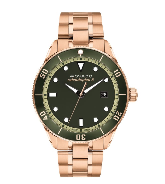 Movado Heritage Men Green Analog Stainless Steel Watch - 3650186 - KRISHNA WATCH COMPANY
