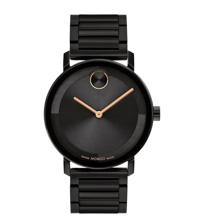 Movado Bold Men's Black Analog Stainless Steel Watch - 3601112