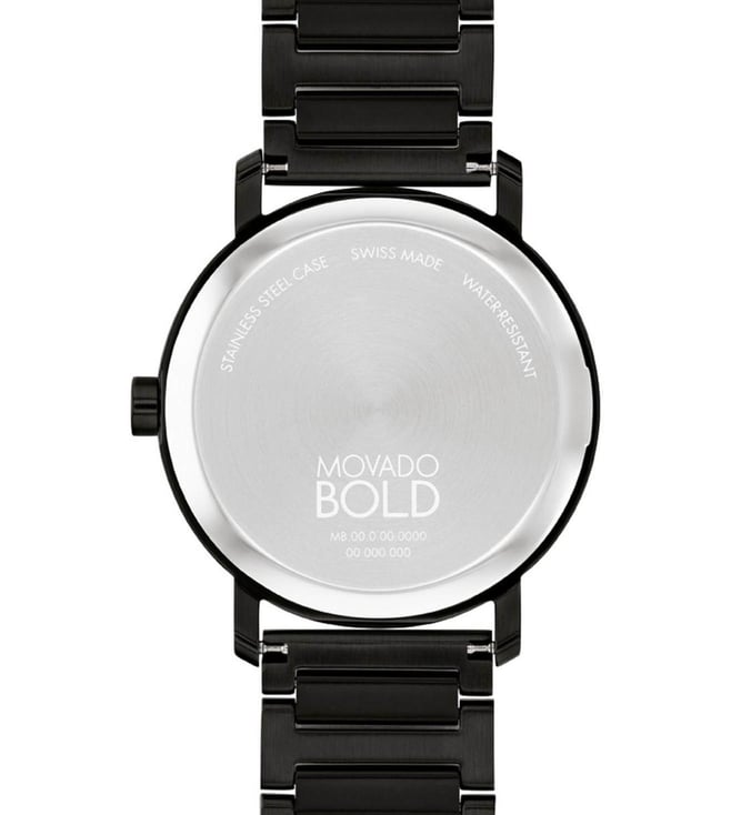 Movado Bold Men's Black Analog Stainless Steel Watch - 3601112 - KRISHNA WATCH COMPANY