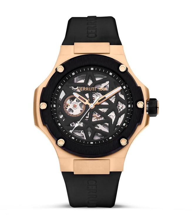 CERRUTI 1881 Lucardo Men Automatic Watch with Silicone Strap - CECIWGR0007107W - KRISHNA WATCH COMPANY