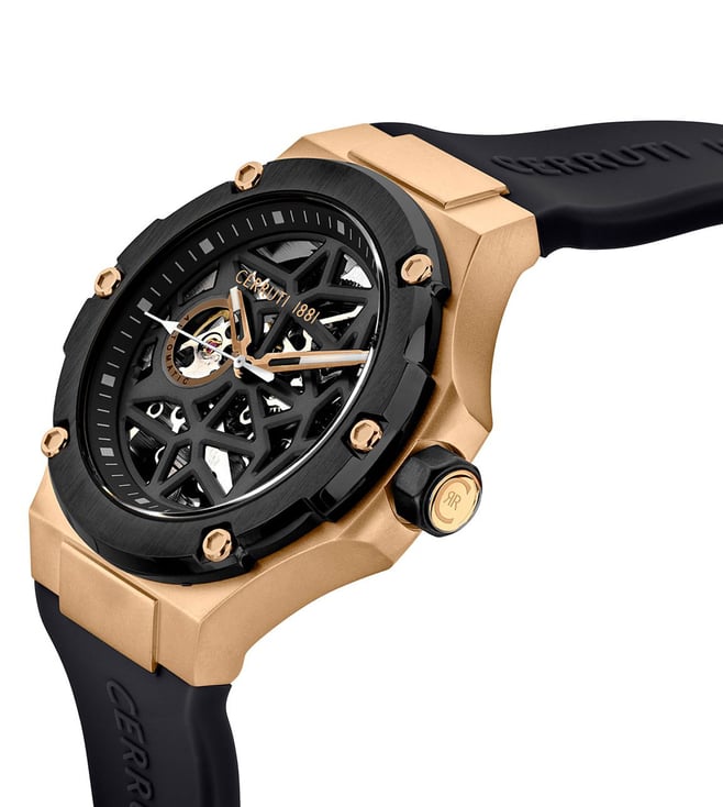 CERRUTI 1881 Lucardo Men Automatic Watch with Silicone Strap - CECIWGR0007107W - KRISHNA WATCH COMPANY