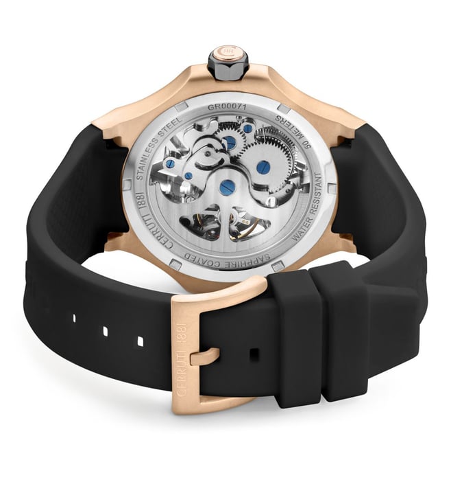 CERRUTI 1881 Lucardo Men Automatic Watch with Silicone Strap - CECIWGR0007107W - KRISHNA WATCH COMPANY
