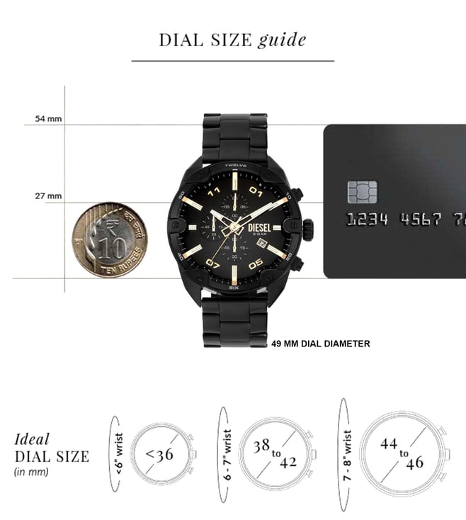 DIESEL Spiked Analog Watch for Men DZ4644 - KRISHNA WATCH COMPANY