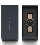 Daniel Wellington Petite Unisex Black Round Dial Analog Watch - DW00100303K
