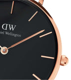Daniel Wellington Petite Unisex Black Round Dial Analog Watch - DW00100303K