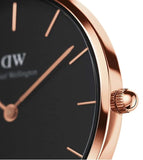 Daniel Wellington Petite Unisex Black Round Dial Analog Watch - DW00100307K