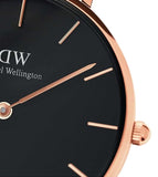Daniel Wellington Petite Unisex Black Round Dial Analog Watch - DW00100307K
