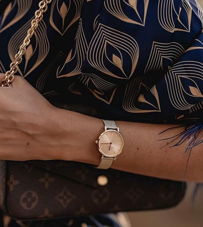 Daniel Wellington Petite Women Rose Gold Round Dial Analog Watch - DW00100470K - KRISHNA WATCH COMPANY