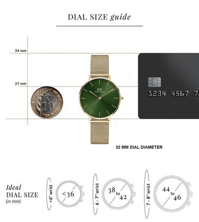 Daniel Wellington Petite Women Green Round Dial Analog Watch - DW00100480K - KRISHNA WATCH COMPANY