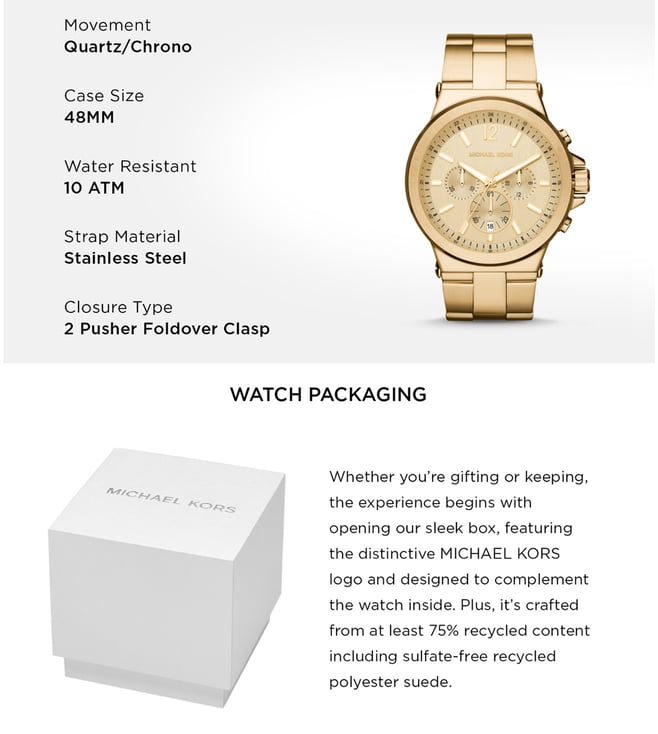 Michael Kors Dylan Analog Watch for Men MK8278 - KRISHNA WATCH COMPANY