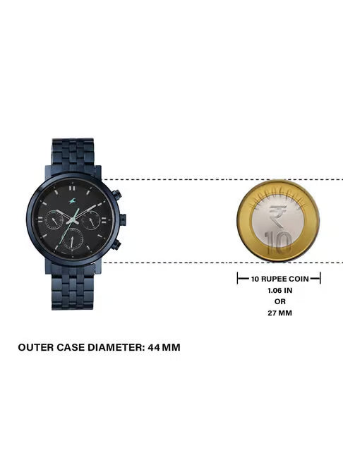 Fastrack Tick Tock Quartz Analog Watch for Guys - 3287KM04 - KRISHNA WATCH COMPANY