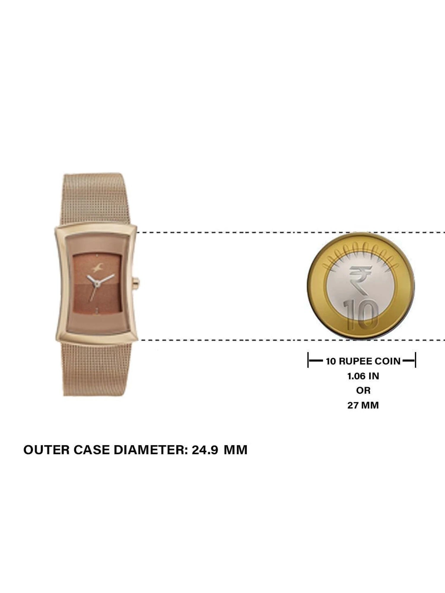 Fastrack Pulse Quartz Analog Two Toned Dial Stainless Steel Strap Watch for Girls - 6093wm01 - KRISHNA WATCH COMPANY