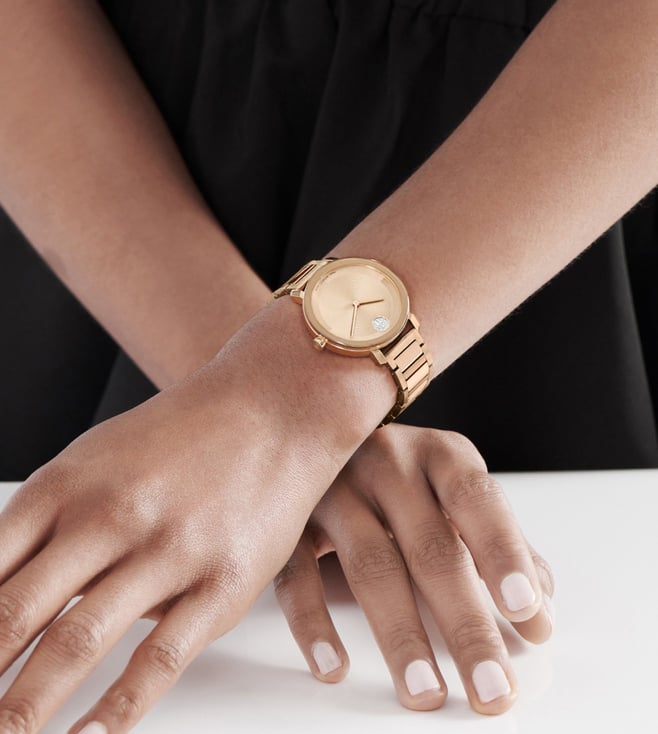 Movado Bold Evolution 2.0 Swiss Qtz Rose Gold Round Dial Women's Watch - 3601143 - KRISHNA WATCH COMPANY
