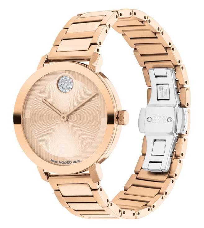 Movado Bold Evolution 2.0 Swiss Qtz Rose Gold Round Dial Women's Watch - 3601143 - KRISHNA WATCH COMPANY