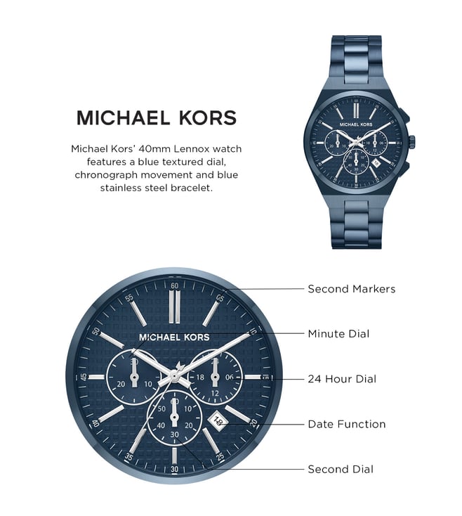 MICHAEL KORS Lennox Chronograph Watch for Men MK9147 - KRISHNA WATCH COMPANY