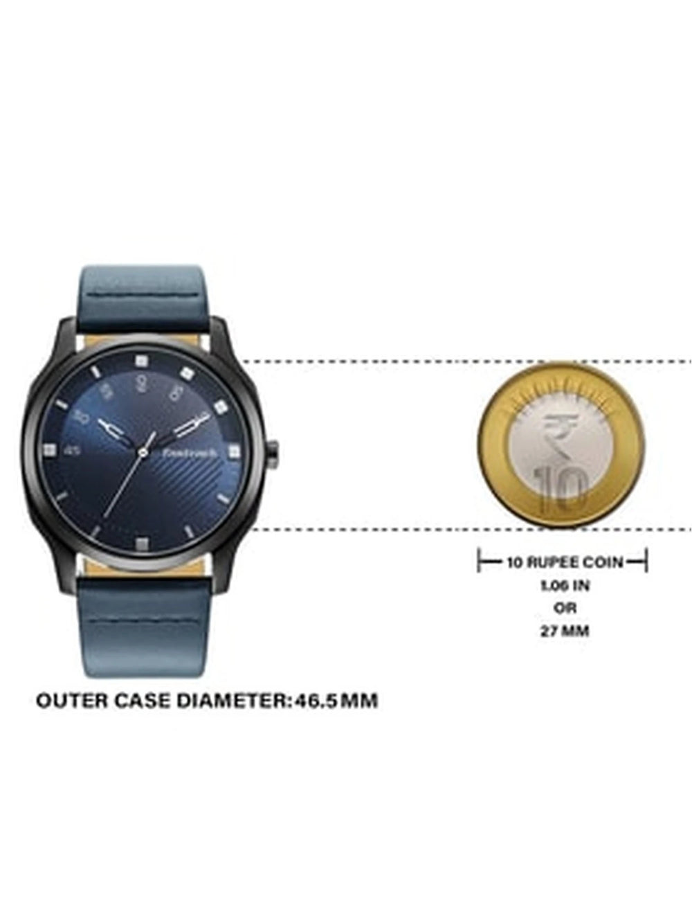 Fastrack Stunners Quartz Analog Blue Dial Leather Strap Watch for Guys - 3255NL03 - KRISHNA WATCH COMPANY