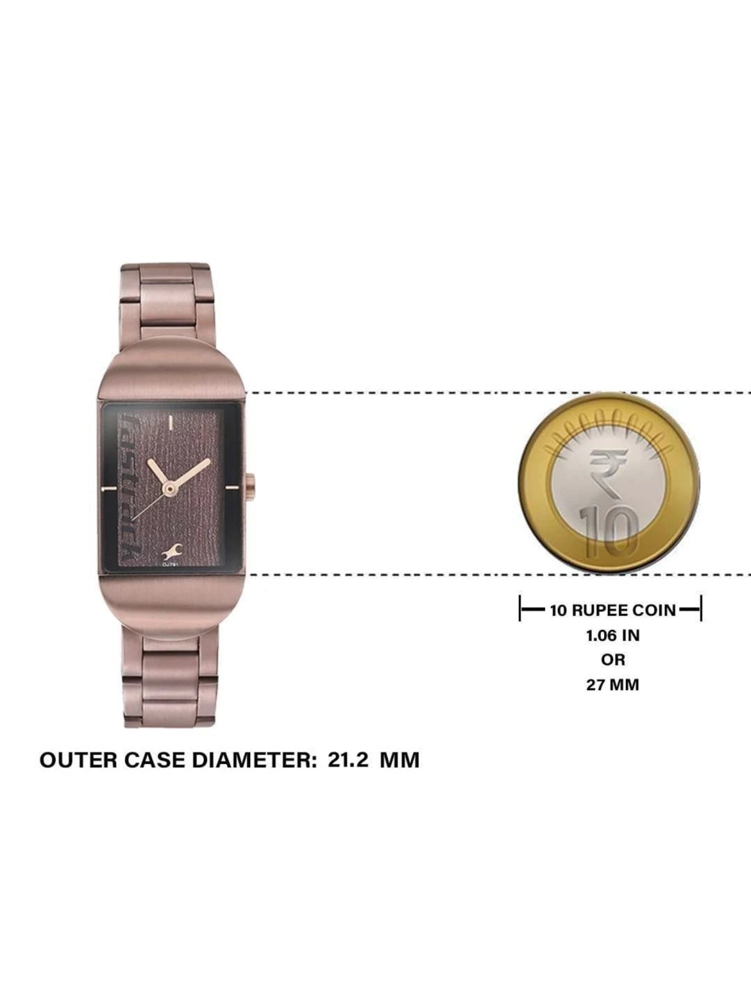 Fastrack Go Skate Quartz Analog Brown Dial Stainless Steel Strap Watch for Girls ns6201km02 / 6201km02 - KRISHNA WATCH COMPANY