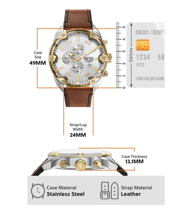 DIESEL Spiked Chronograph Watch for Men - DZ4665 - KRISHNA WATCH COMPANY