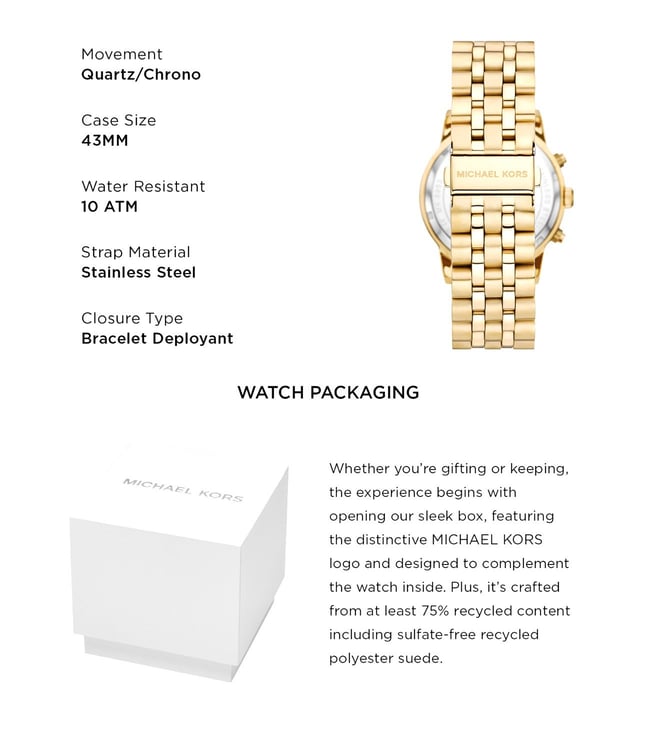 Michael Kors Hutton Chronograph Watch for Men MK8953 - KRISHNA WATCH COMPANY