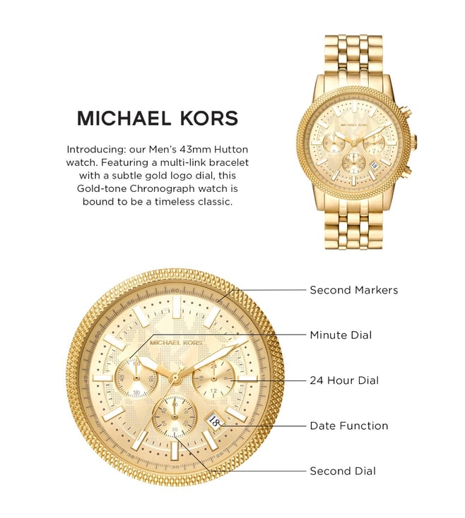 Michael Kors Hutton Chronograph Watch for Men MK8953 - KRISHNA WATCH COMPANY