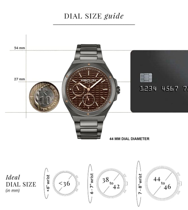 Kenneth Cole Quartz Multifunction Brown Dial Stainless Steel Strap Watch for Men KCWGK0035404MN
