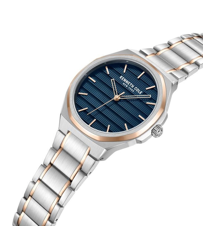 Kenneth Cole Quartz Analog Blue Dial Stainless Steel Strap Watch for Men kcwgg0034506mn - KRISHNA WATCH COMPANY