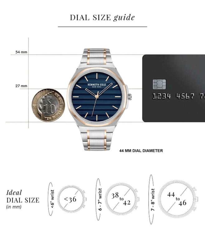 Kenneth Cole Quartz Analog Blue Dial Stainless Steel Strap Watch for Men kcwgg0034506mn - KRISHNA WATCH COMPANY