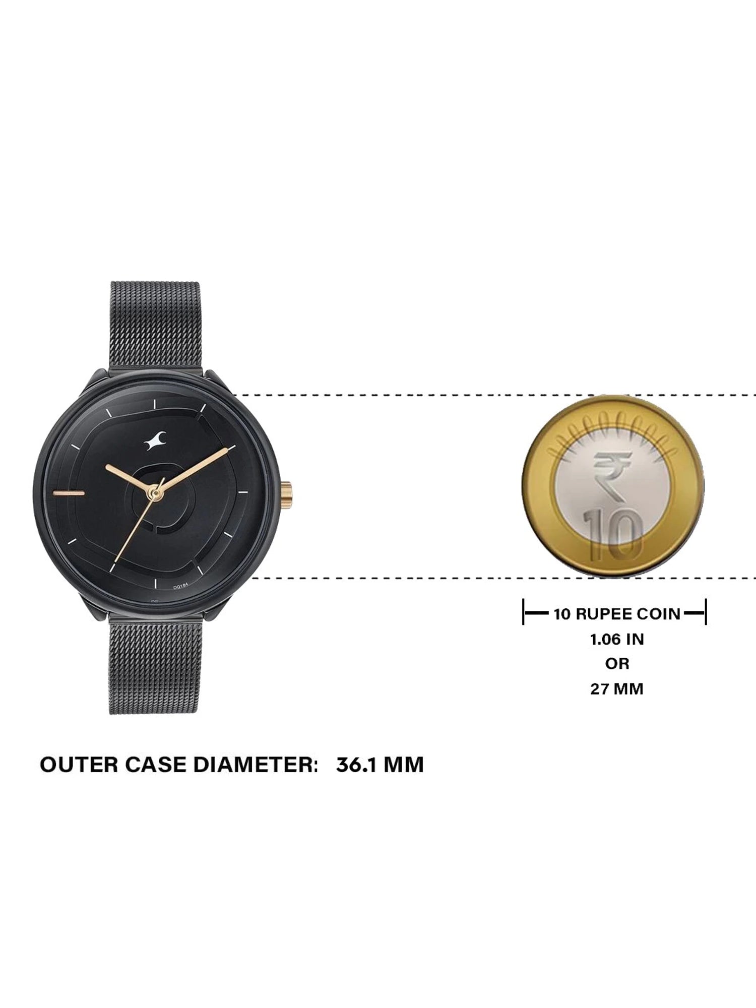 Fastrack Stunners Quartz Multifunction Black Dial Watch for Girls - 6303KM01 - KRISHNA WATCH COMPANY