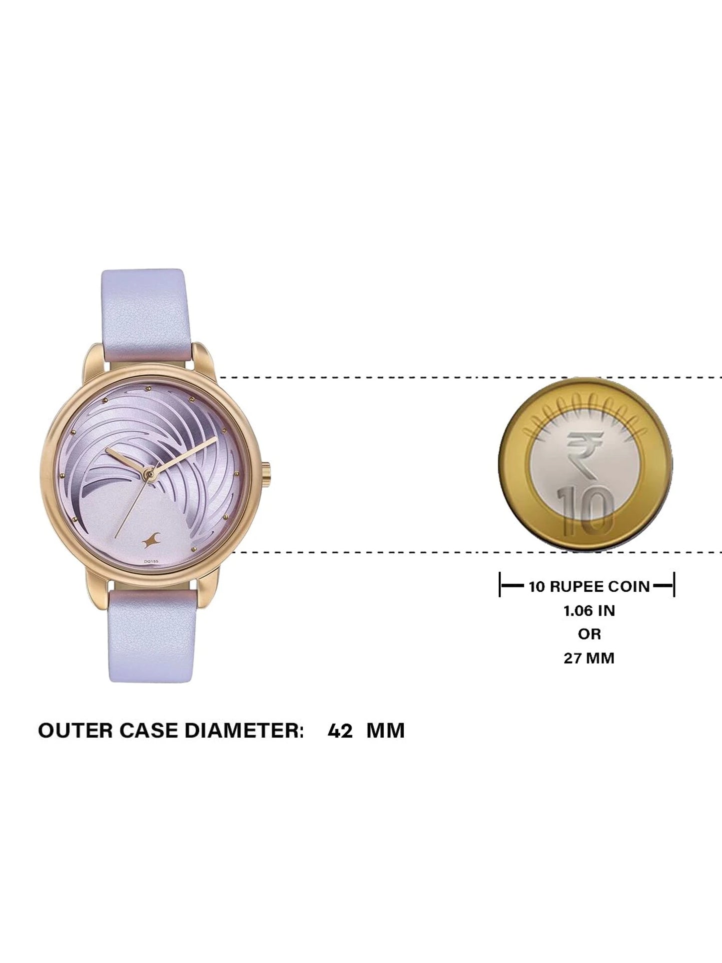 Fastrack Stunners Quartz Multifunction Purple Dial Leather Strap Watch for Girls 6282wl02