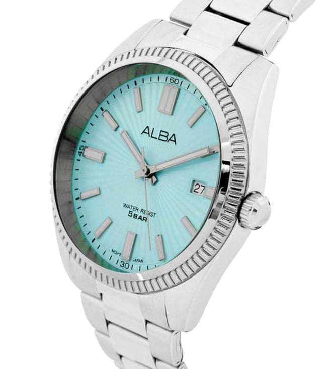 Alba Analogue Blue Dial Men's Stainless Steel Watch-As9S71X1 - KRISHNA WATCH COMPANY