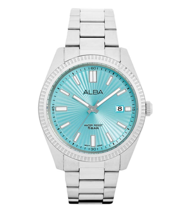 Alba Analogue Blue Dial Men's Stainless Steel Watch-As9S71X1 - KRISHNA WATCH COMPANY