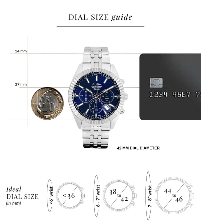 Alba Midnight Blue Dial Chronograph AT3H17X1 - KRISHNA WATCH COMPANY