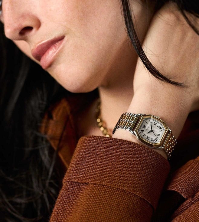 Fossil Harlow Three-Hand Two-Tone Stainless Steel Watch - ES5362 - KRISHNA WATCH COMPANY