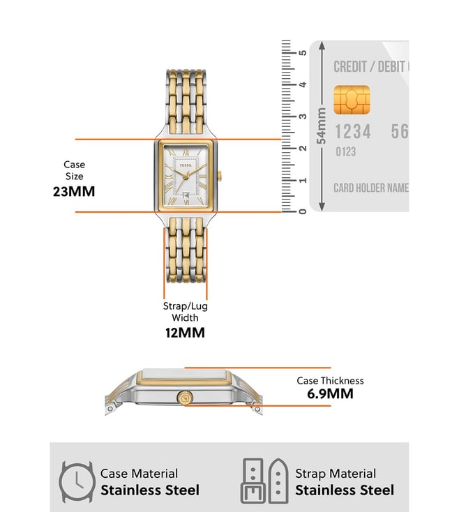 Fossil Raquel Three-Hand Date Two-Tone Stainless Steel Watch ES5368 - KRISHNA WATCH COMPANY