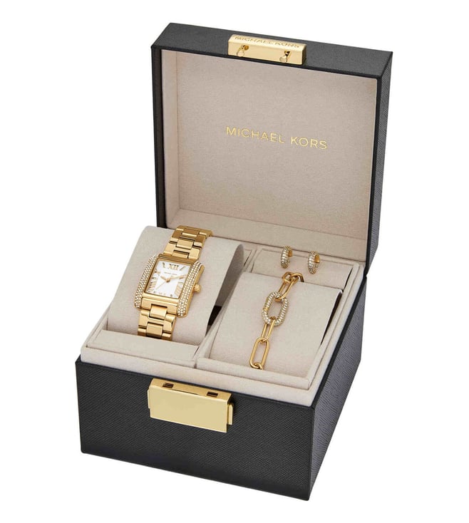 Michael Kors Emery Analog Watch for Women With Earrings, and Bracelet Gift Set MK4837SET - KRISHNA WATCH COMPANY