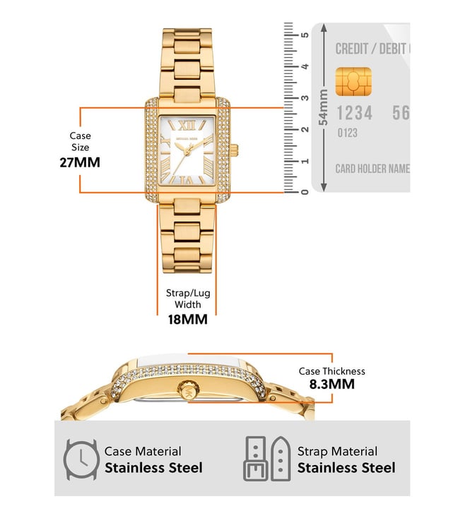 Michael Kors Emery Analog Watch for Women With Earrings, and Bracelet Gift Set MK4837SET - KRISHNA WATCH COMPANY