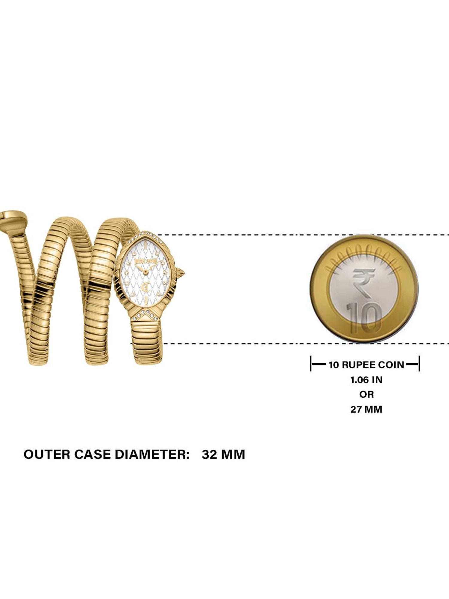 Just Cavalli Specchio Snake Analog Watch for Women JC1L323M0025 - KRISHNA WATCH COMPANY