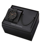 Armani Exchange Analog Watch for Men With Nacklace AX7162SET