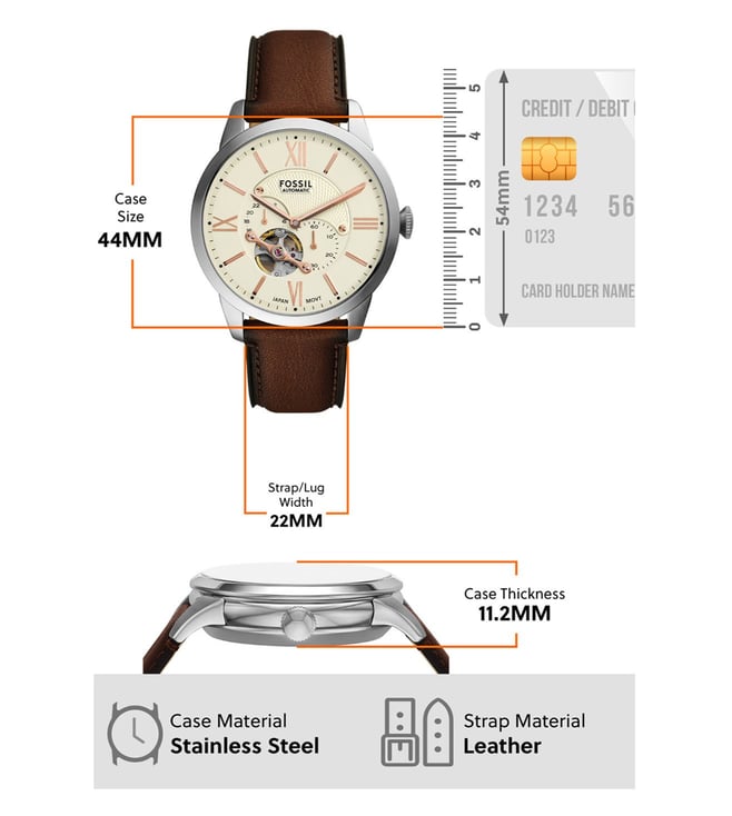 Fossil Townsman Automatic Watch for Men - ME3266 - KRISHNA WATCH COMPANY