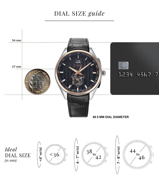 Xylys Swiss Chronograph Black Leather Strap and Dial Watch For Men 40043kl02 - KRISHNA WATCH COMPANY