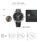 Xylys Swiss Chronograph Black Leather Strap and Dial Watch For Men 40043kl02