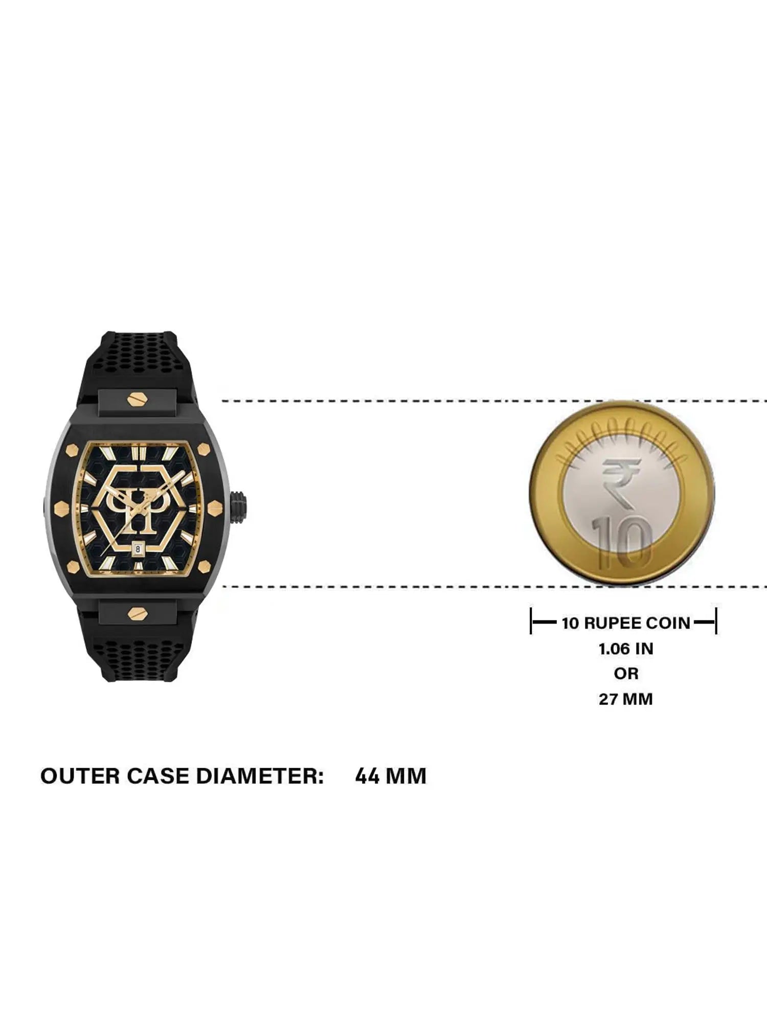 PHILIPP PLEIN Pua-The Hexagon Phantom-P Analog Watch for Men PWPUA0224 - KRISHNA WATCH COMPANY