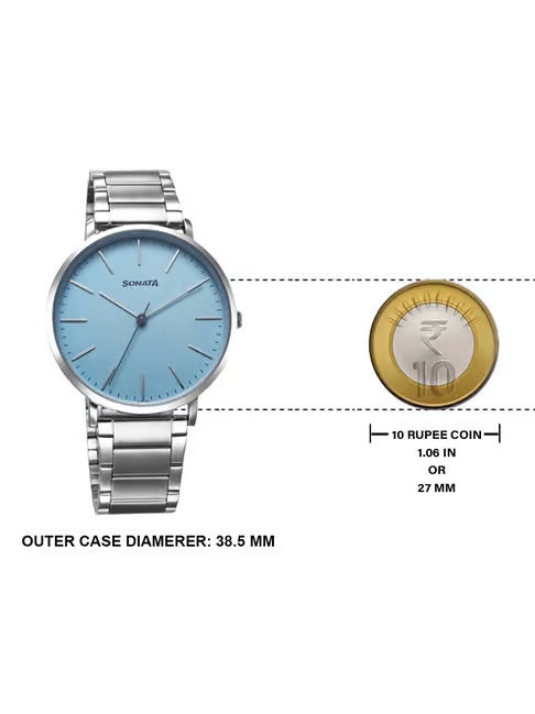 Sonata Ascent Quartz Analog Watch For Men - 77150SM02 - KRISHNA WATCH COMPANY